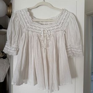 Doen White Lace Blouse